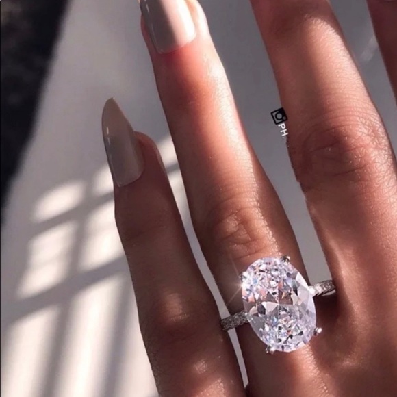 White gold over sterling silver ring 6 - Picture 3 of 4